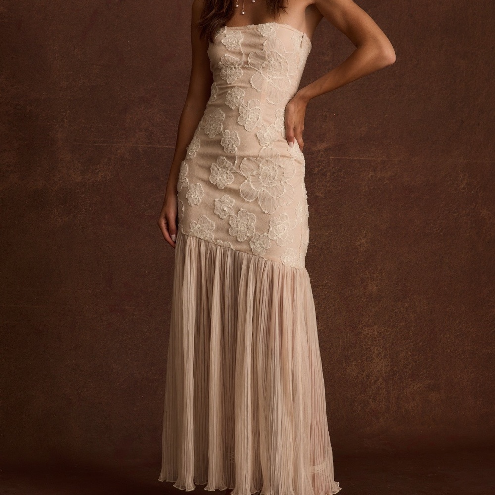 12th Tribe Daylight Blush Embroidered Maxi Dress Size LL